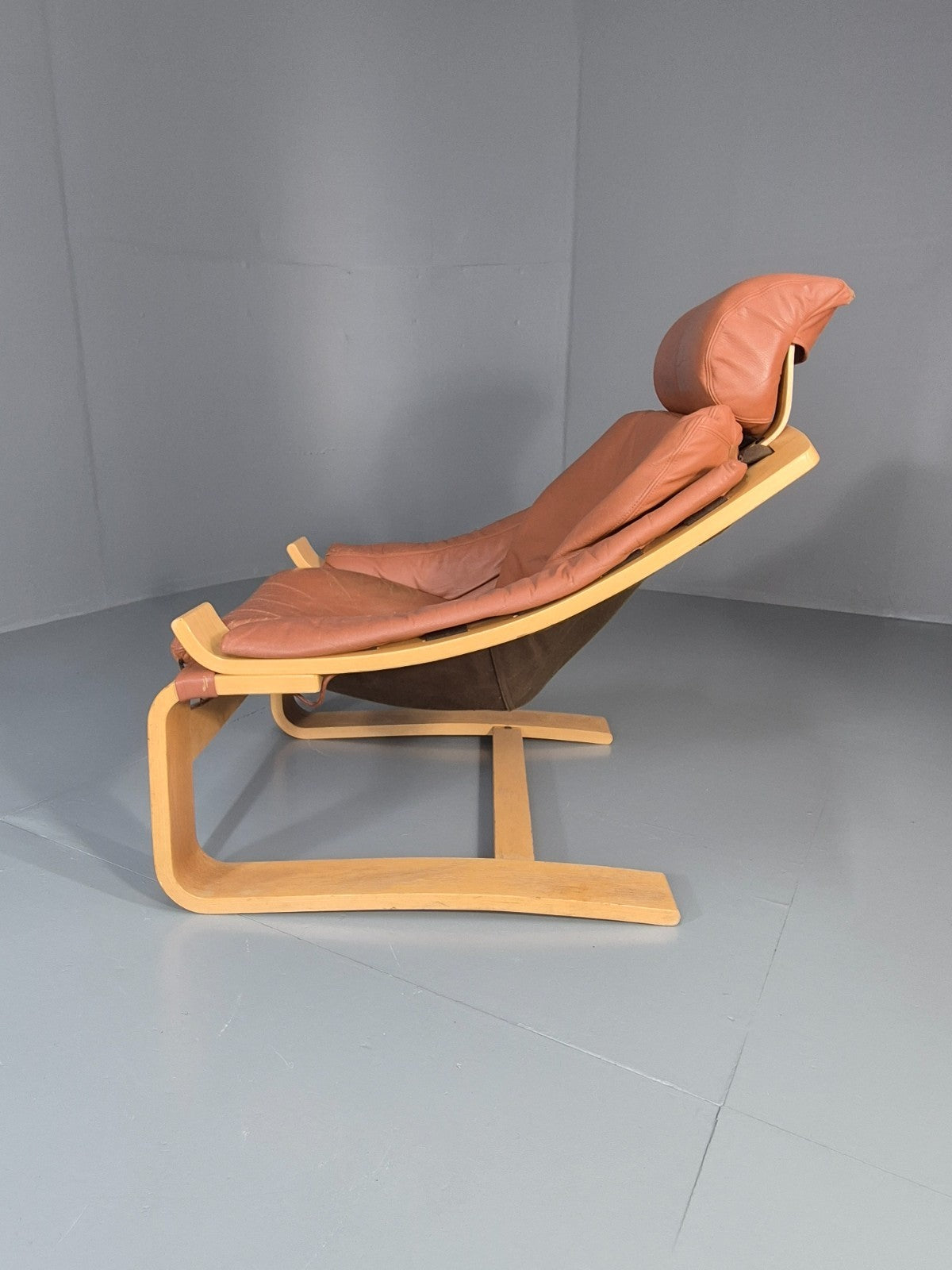 Vintage Leather Lounge Chair Mid Century Kroken Aki Fribyter Retro EB11309 MBEN12