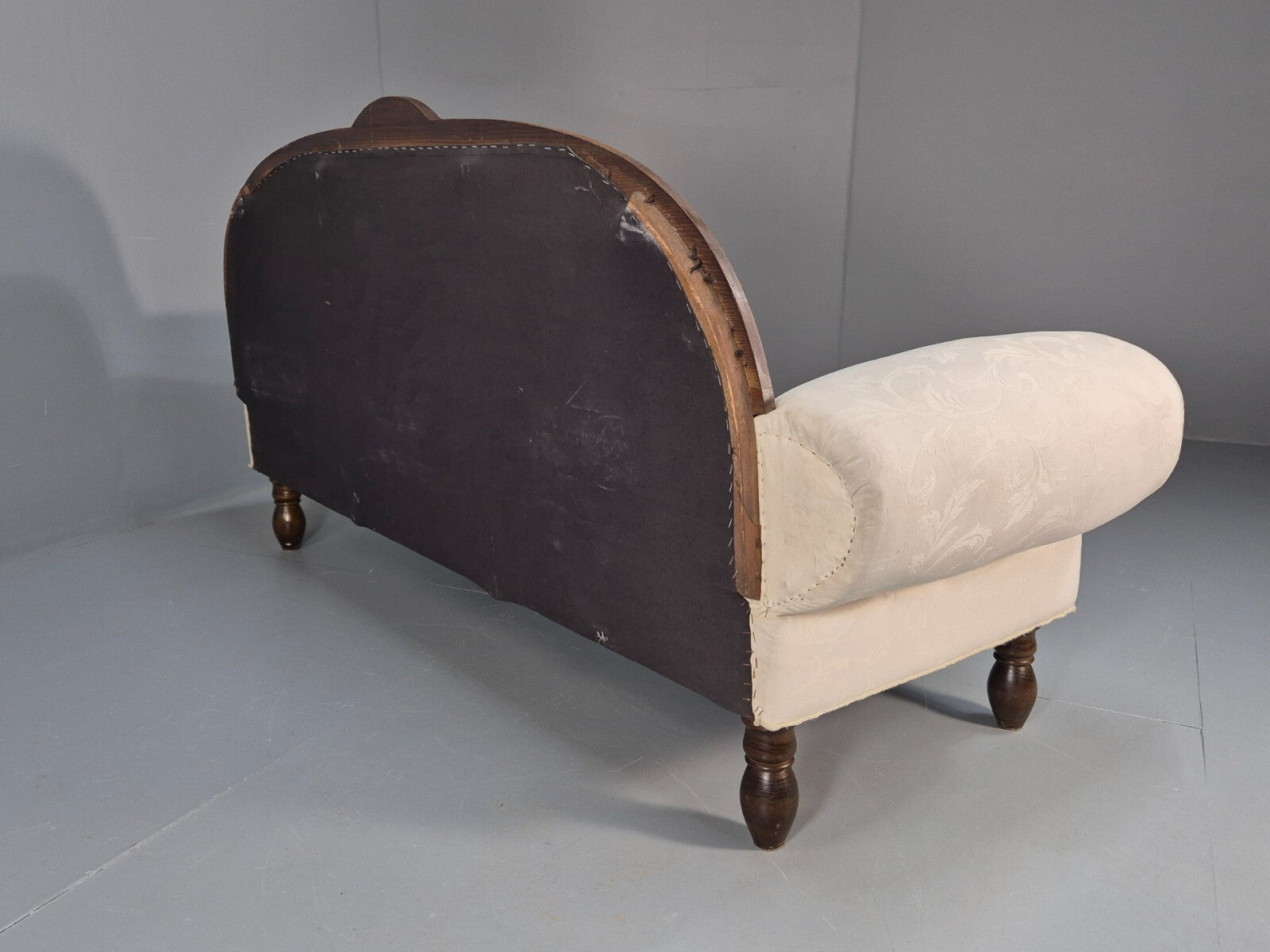 Antique Art Deco Danish Chaise Lounge Off White Mahogany Frame 1930s EB9623 VCHA - UKDK FURNITURE