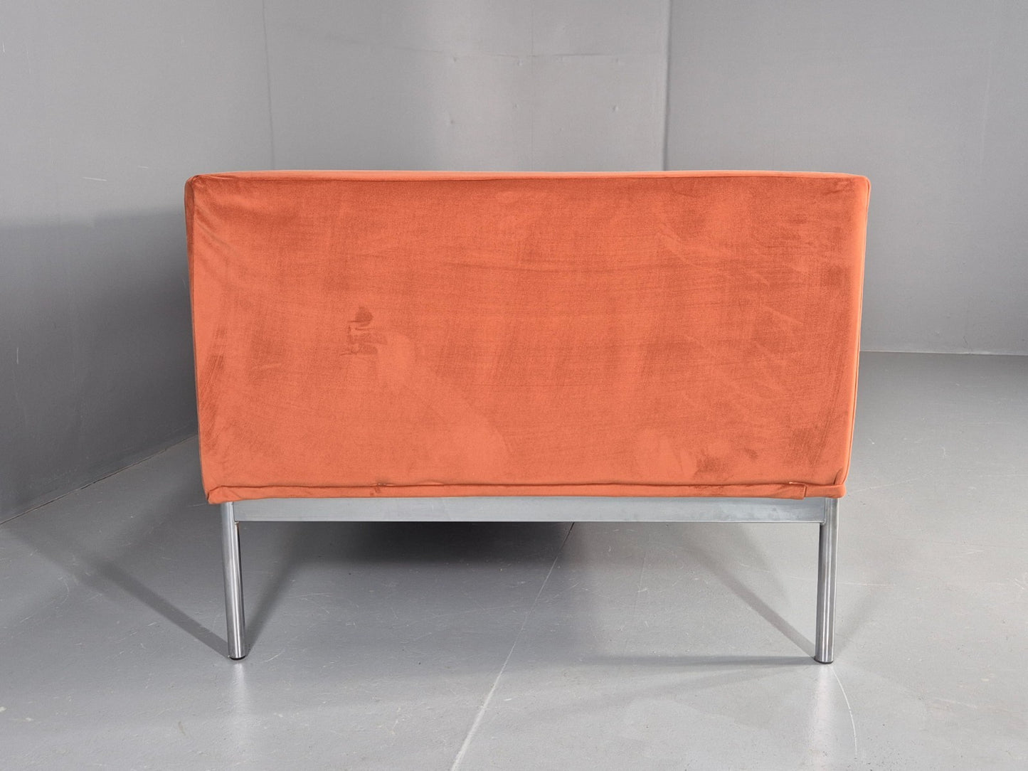 Vintage 4 Seater Sofa Italian Modern Design Sitia Peach Velvet  EB11771 M4SS12