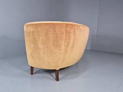 Classic Two Seater Danish Curved Banana Sofa 1930s Art Deco Gold  EB10791 M2SS15