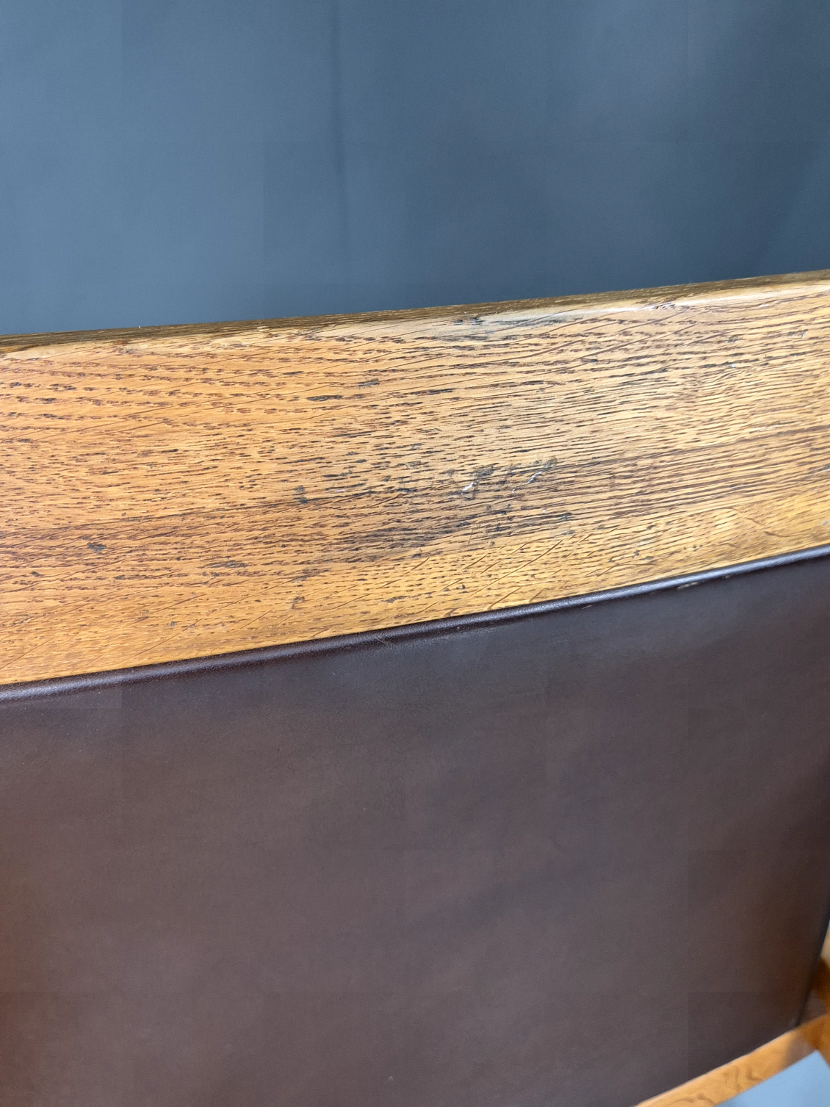 Vintage Swedish Elbow Chair Brown Leather Oak Frame Lundquist MCM EB7069 MNOR - UKDK FURNITURE