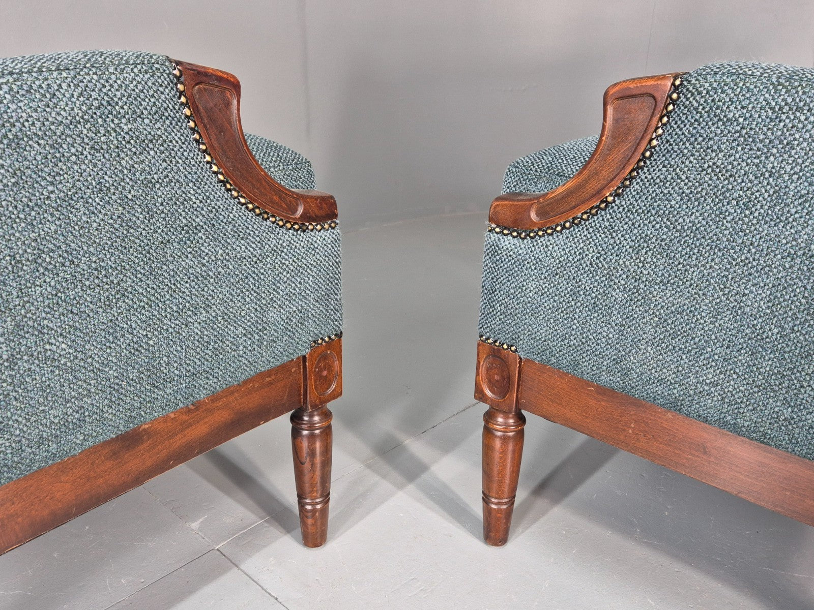 2 Vintage regency Style Armchairs 1970s Danish New Upholstery  EB11135 VCLO15