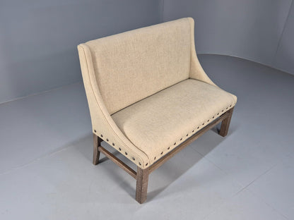Vintage Danish 2 Seat Sofa Classic Antique Style Modern Cream Wool EB9587 V2SS - UKDK FURNITURE