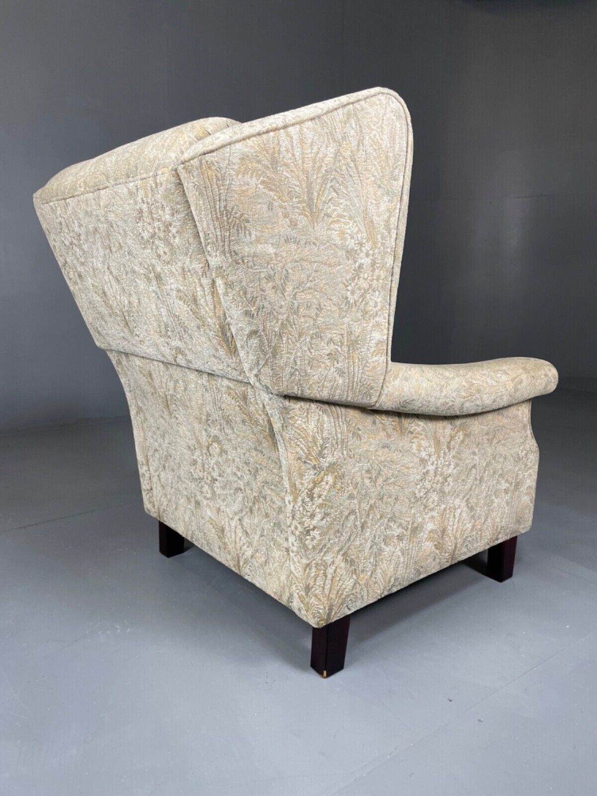 Danish Mid Century Floral Wing Back Armchair, Retro, Deco, Vintage EB4499 VCLO - UKDK FURNITURE