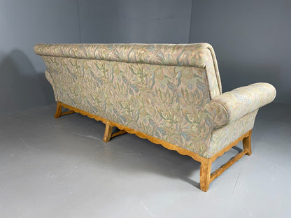 Danish 3 Seater Sofa Oak Frame Floral Kjaernulf 1970s Vintage Retro V3SS EB674812