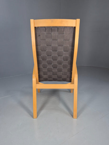 Vintage Danish Lounge Chair Black Canvas Bentwood Aalto Style Retro EB8516 MBEN - UKDK FURNITURE
