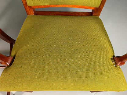 EB6737 2 Vintage Danish Elbow Chairs Green Beechwood Retro MCM MDIN - UKDK FURNITURE