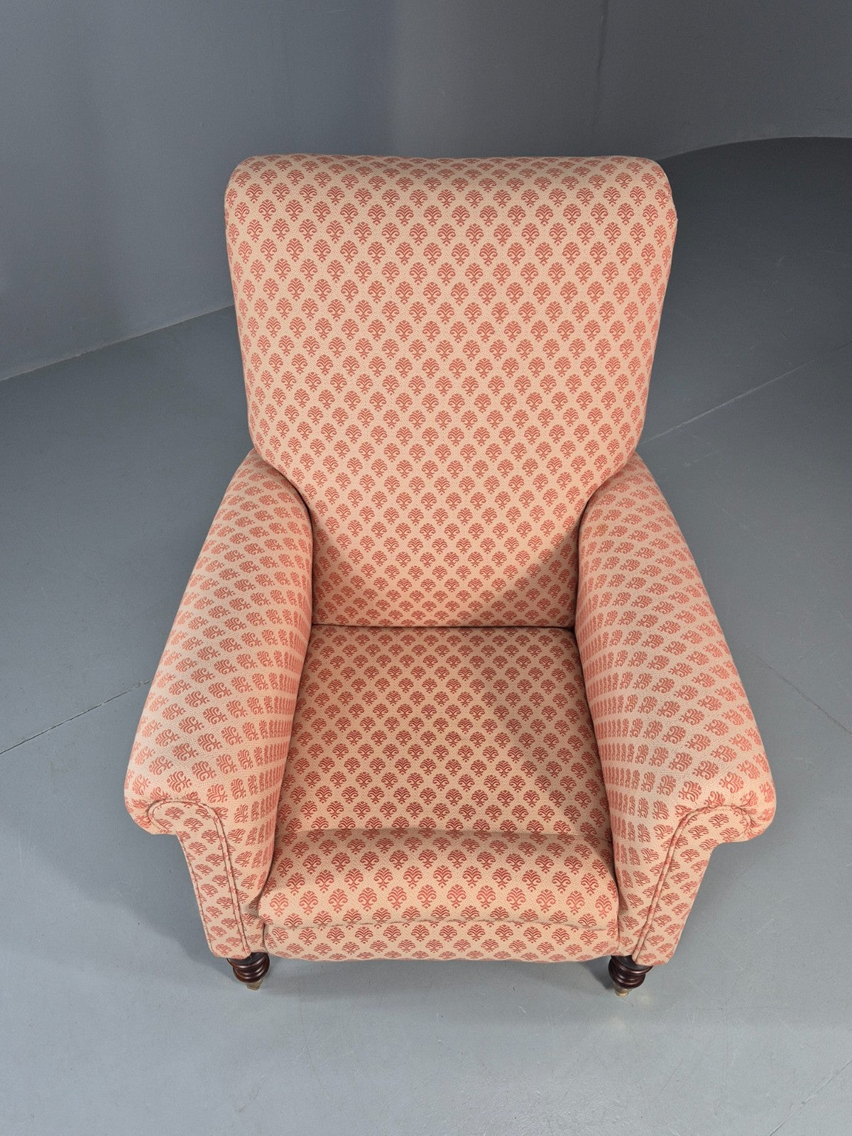 Antique Lounge Chair Edwardian Howard and Sons Style Rolled Back EB11218 VCLO2