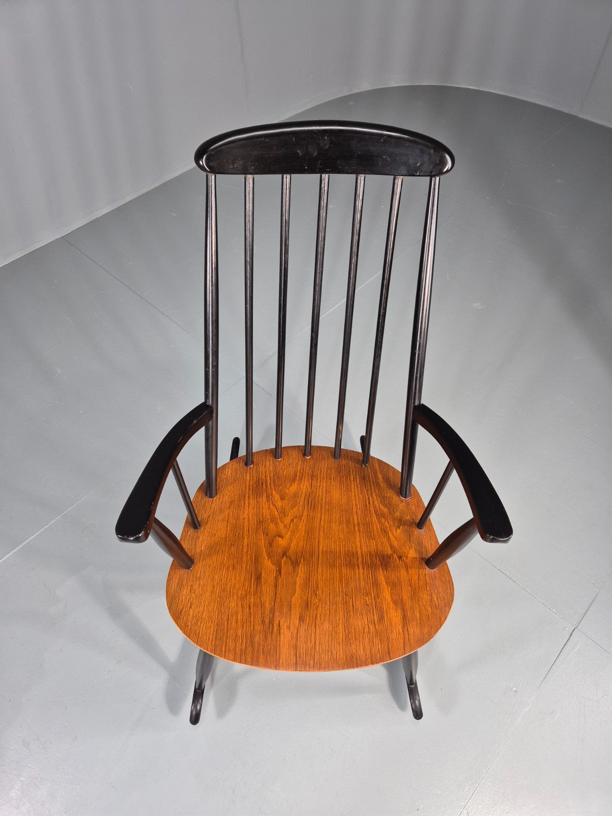 Vintage Ilmari Tapiovaara Rocking Chair Teak Beech Asko MCM Retro EB11849 MNOR9