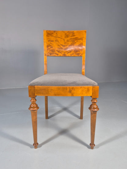 8 Biedermeier Birch Dining Chairs New Upholstery Swedish Design EB10818 VDIN5