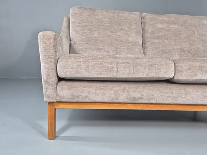 Vintage Mid Century 2 Seat Sofa New upholstery Oak base 1970s Retro EB11822 M2SS2