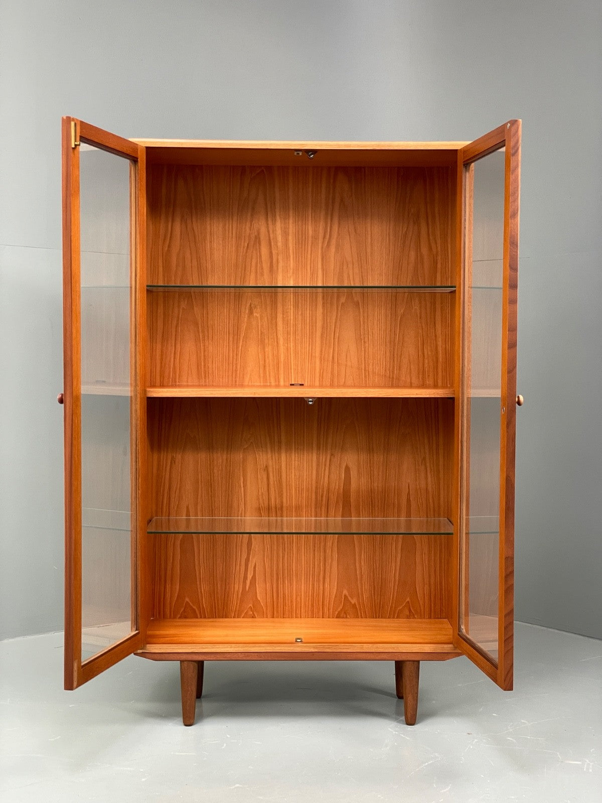 Vintage G Plan Teak Glazed Bookcase Retro 1970s Shelving EB10002 MWOO - UKDK FURNITURE