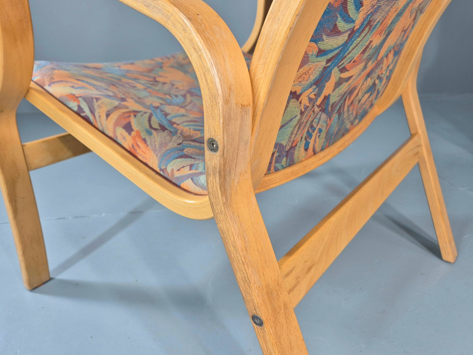 2  Vintage Bentwood Lounge Chairs Finn Ostergaard 1980s Retro MCM EB111339 MBEN14