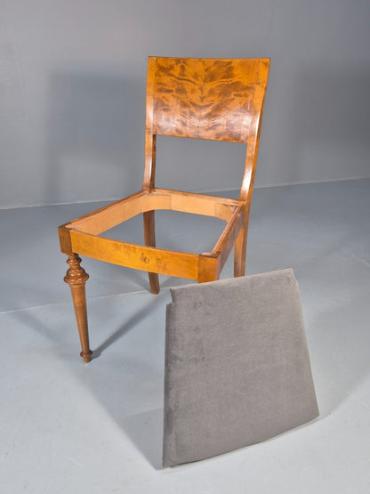 8 Biedermeier Birch Dining Chairs New Upholstery Swedish Design EB10818 VDIN10