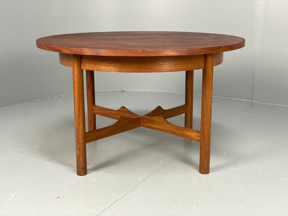 Vintage Teak Coffee Table 1960s Round Shape Mid Century EB11509 MWOO0