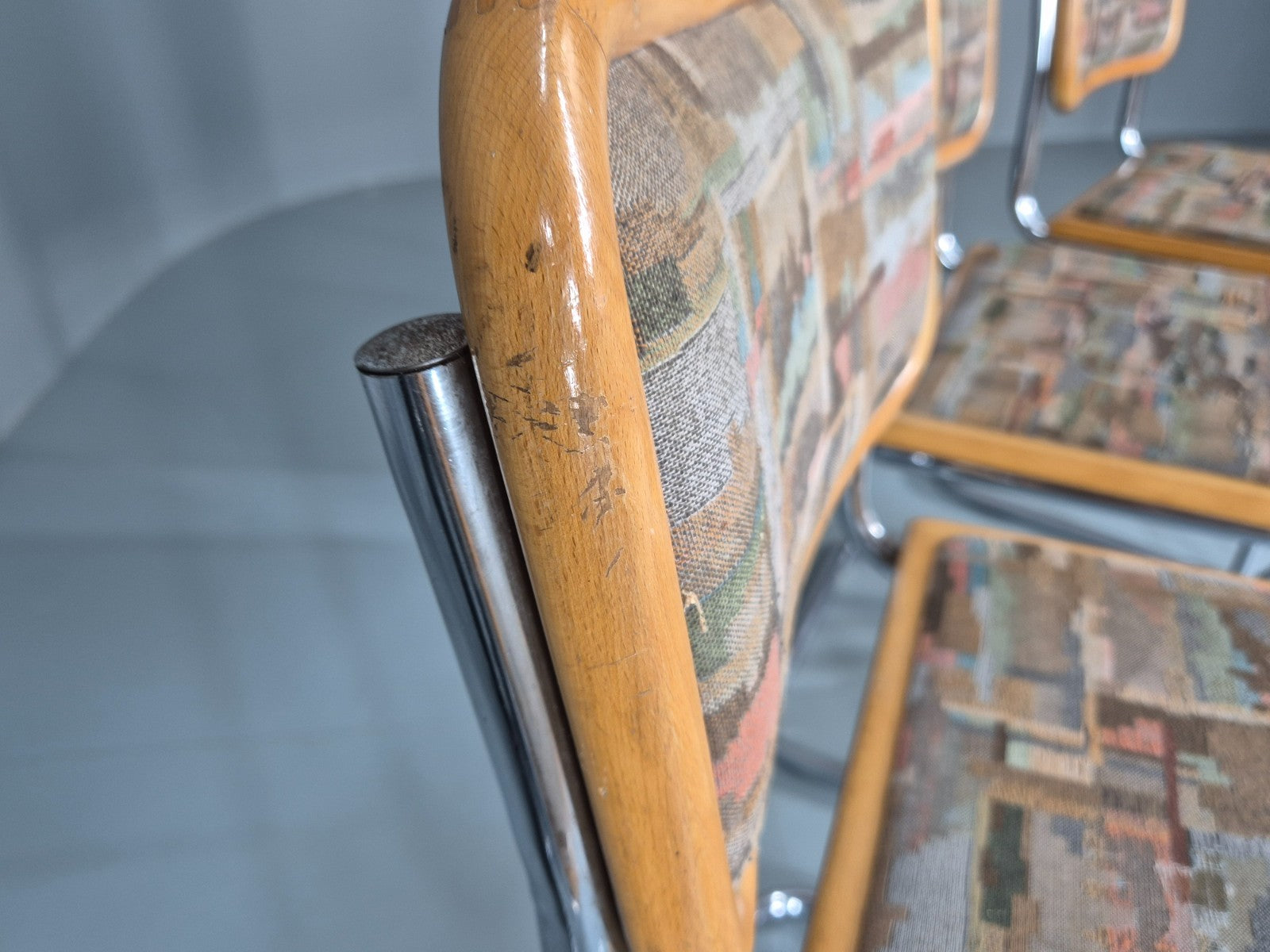 4 Cesca Dining Chairs Marcel Breuer Bauhaus Classic 1980s Retro EB11252 VDIN15