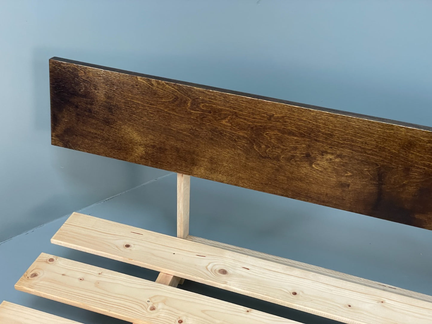 King Size Bed Frame With Plywood Headboard Minimalist Style EB10948 MWOO7