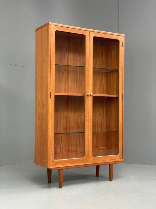 Vintage G Plan Teak Glazed Bookcase Retro 1970s Shelving EB10002 MWOO - UKDK FURNITURE