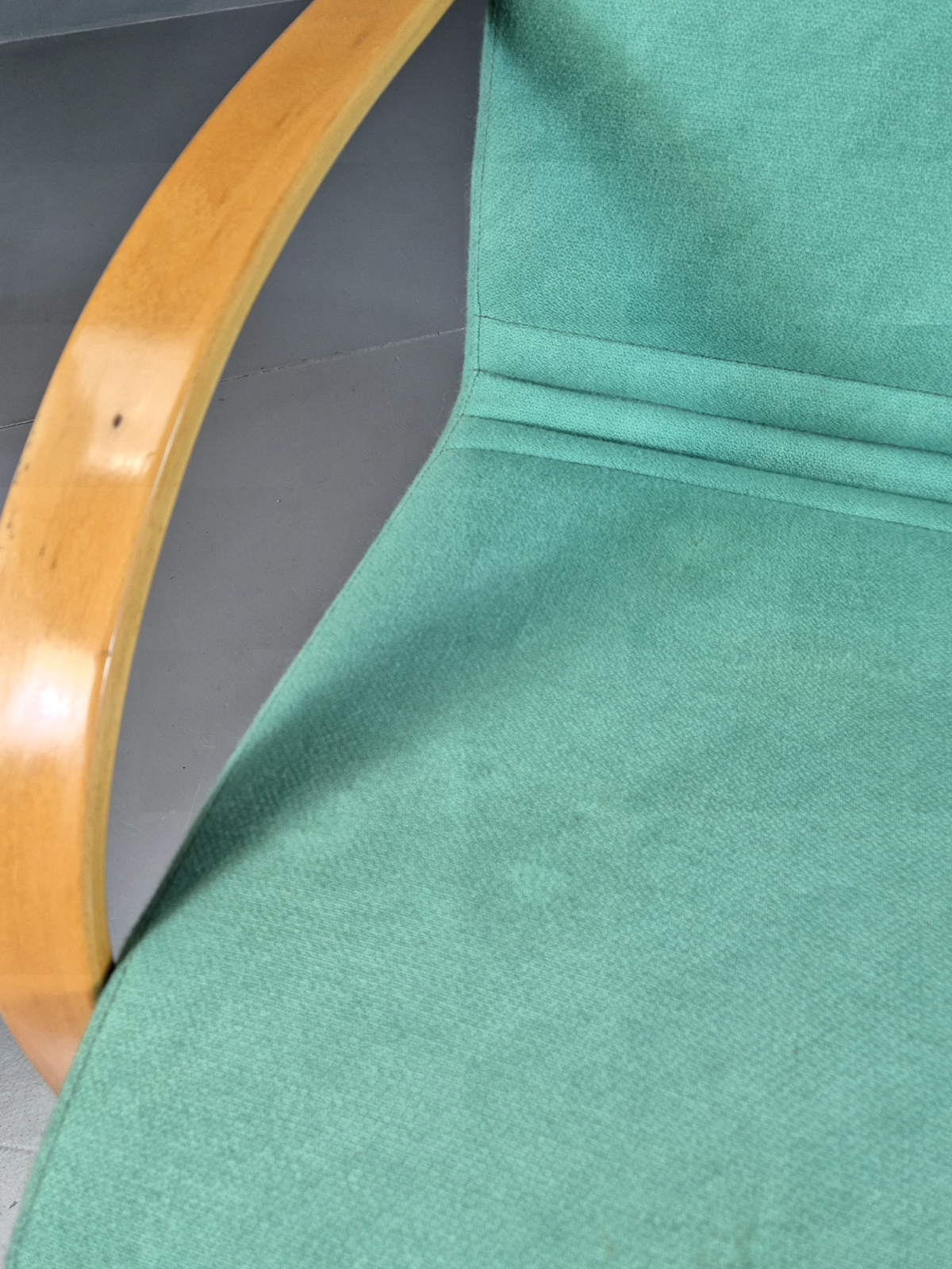 Vintage Danish Lounge Chair Mint Wool Bentwood 1980s Retro EB7217 MBEN3