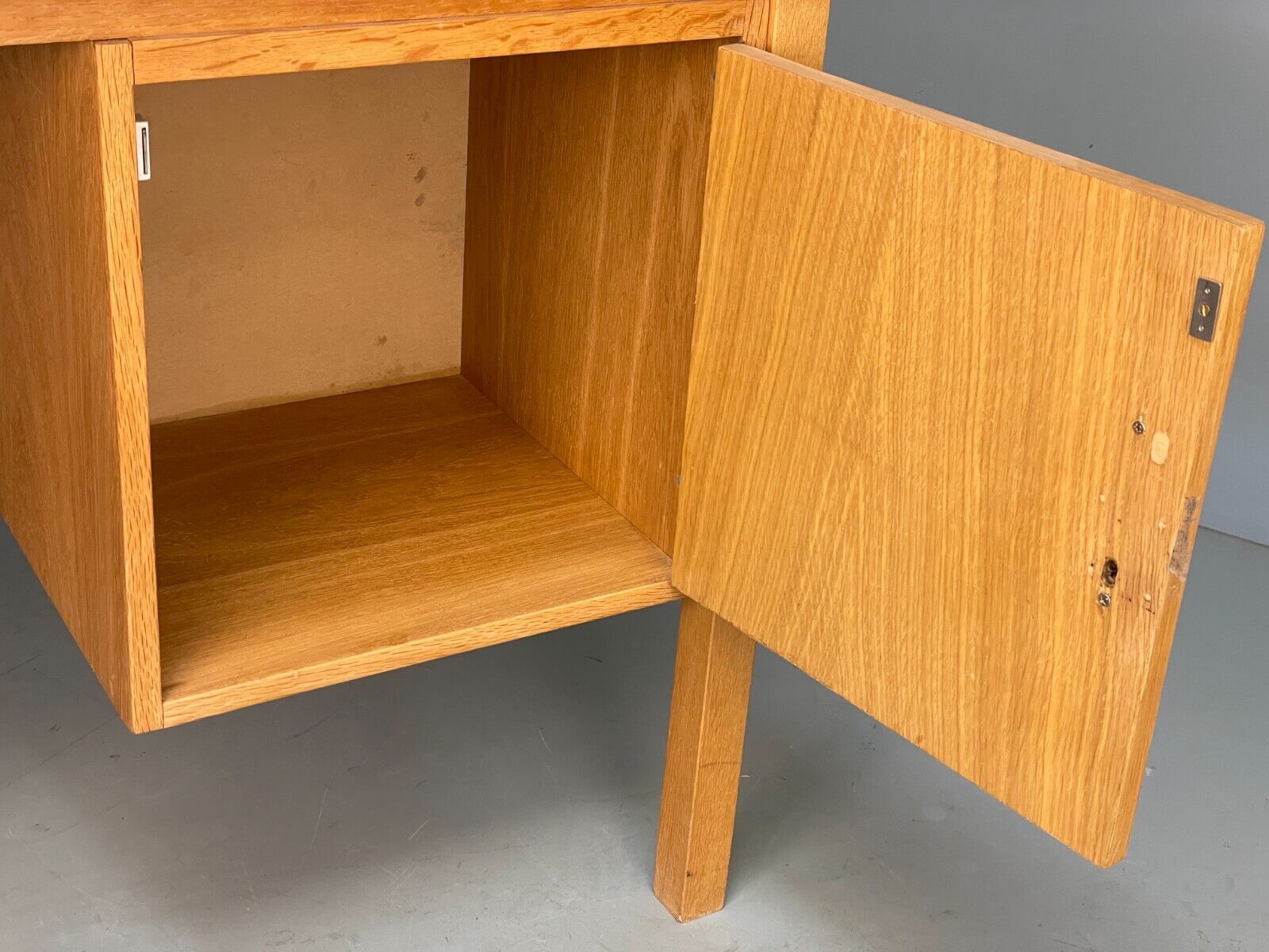 Vintage Danish Oak Desk Teak Handles With Drawers And Storage EB8722 MWOO - UKDK FURNITURE