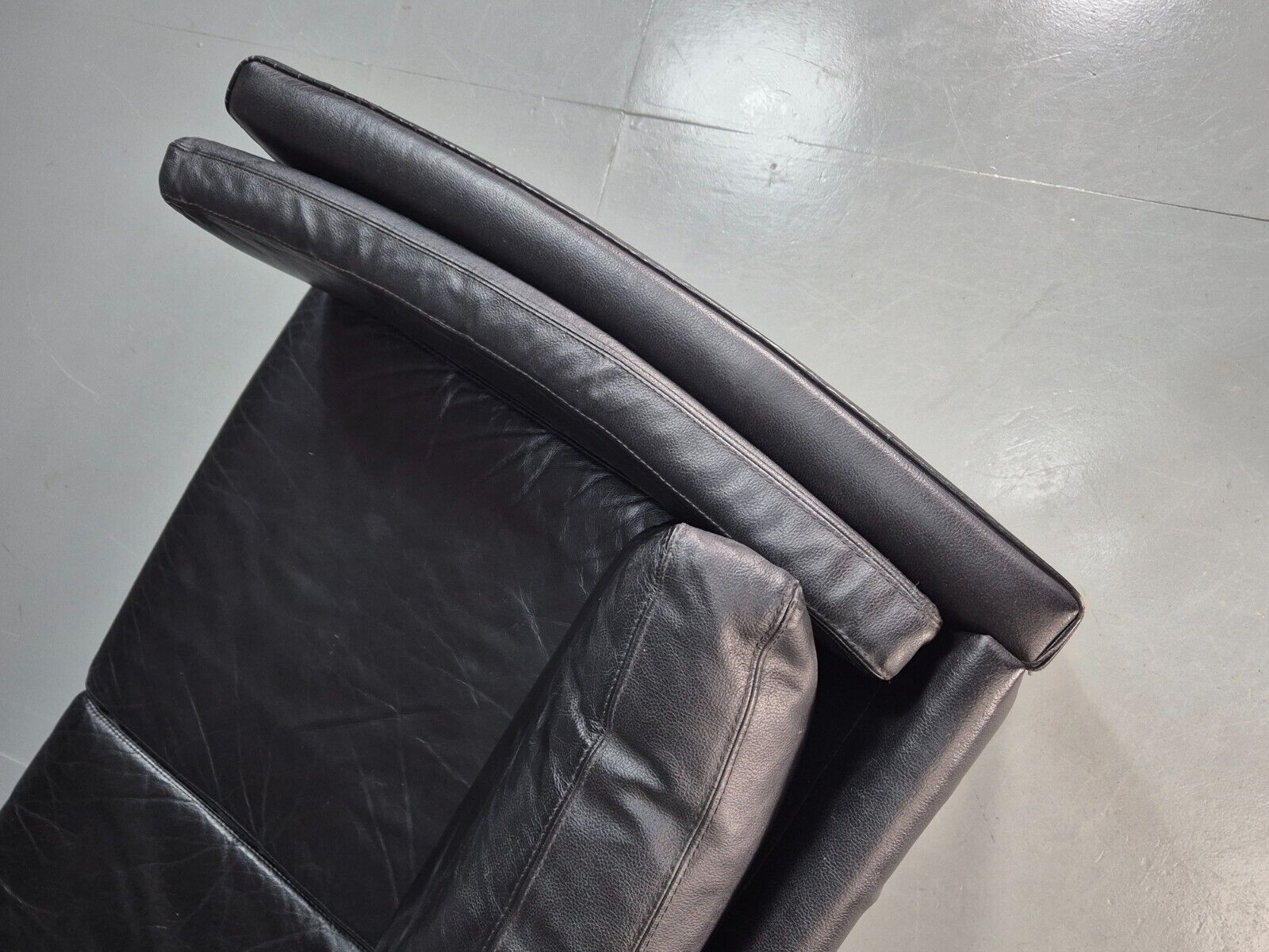 Vintage Danish 2 Seat Sofa Black Leather 1980s Retro MCM EB7625 M2SS - UKDK FURNITURE