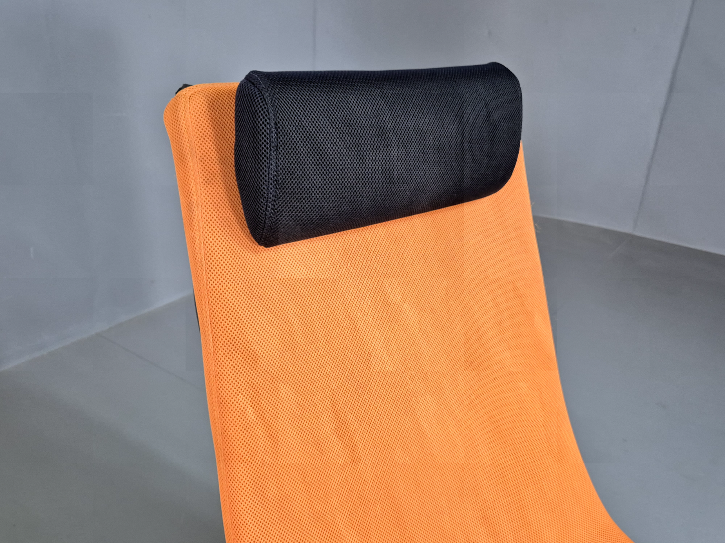 Vintage Danish Swivel Chair and Footstool Orange Chrome Retro 1980s EB7357 MSWI4