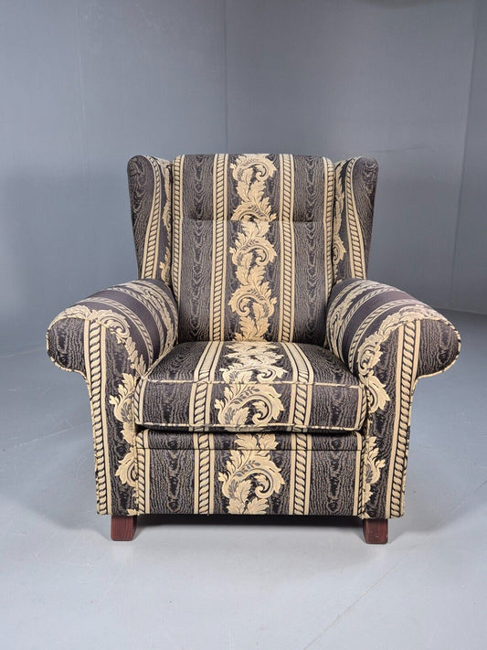 Vintage Danish Lounge Chair Classical Blue Upholstery Retro 1980s EB8990 VCLO - UKDK FURNITURE