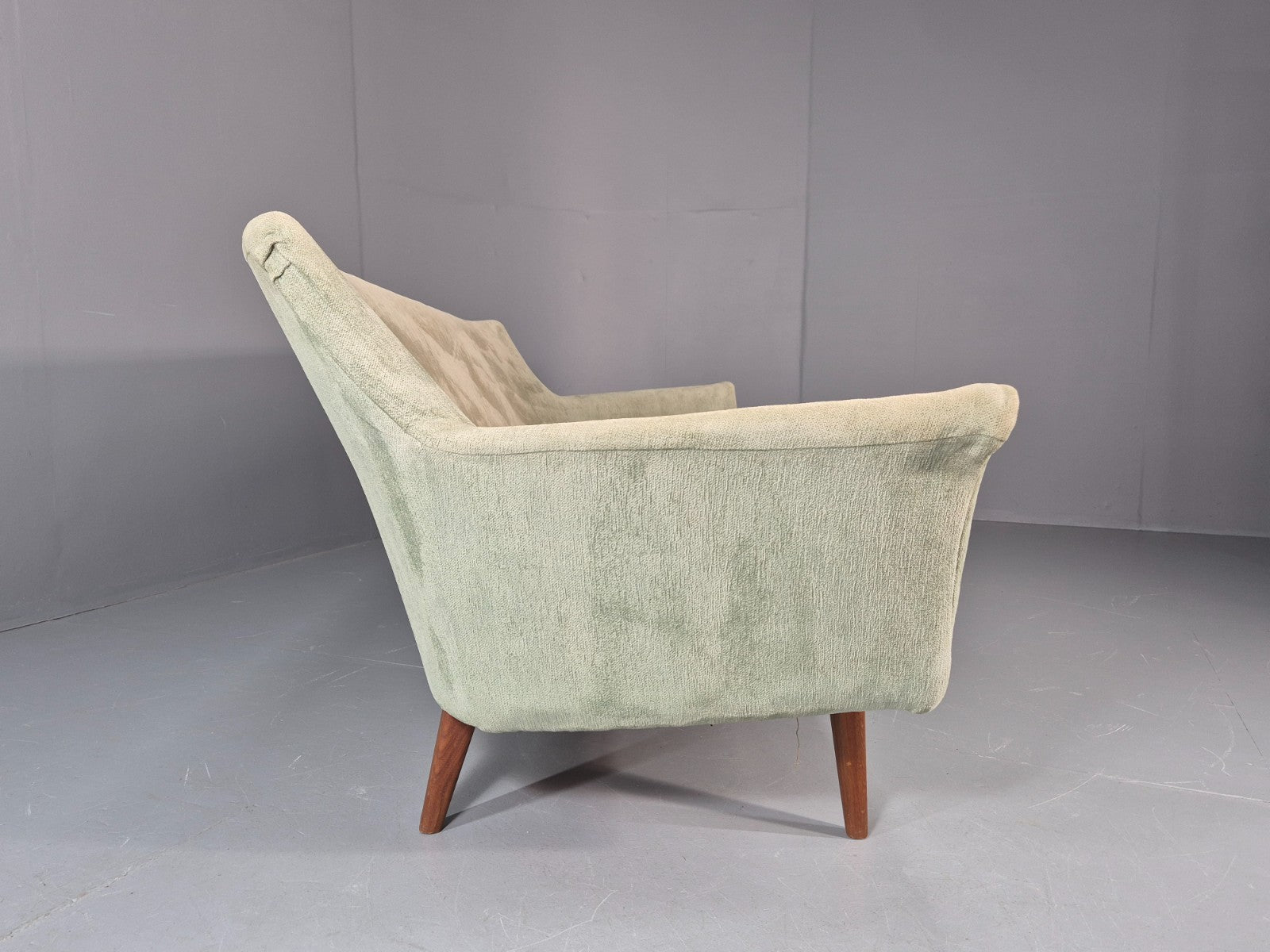 Three Seat Midcentury Sofa 1960s Sweden Teak Legs Retro EB11081 M3SS14