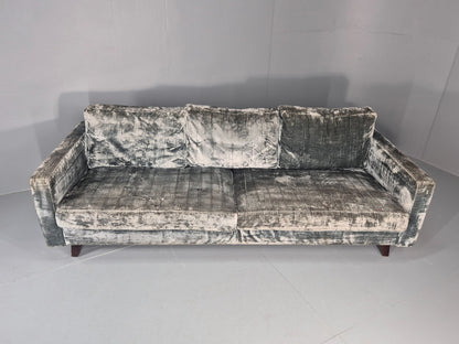 Huge 4 Seater Settee Turquoise Velvet ex Hotel Modern Design Retro EB11608 M4SS8