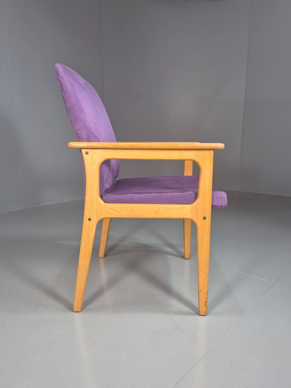 Vintage Danish Elbow Chair Purple Oak Frame O D Mobler Retro MCM EB8000 MNOR - UKDK FURNITURE