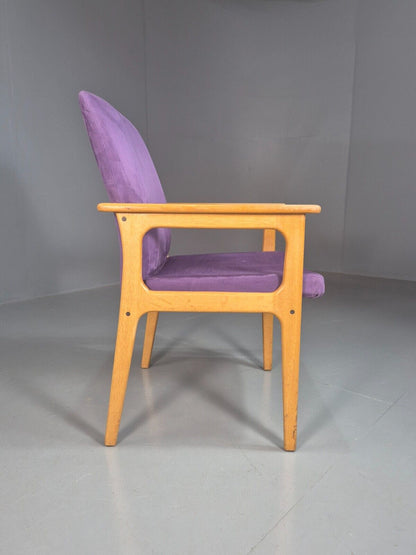 Vintage Danish Elbow Chair Purple Oak Frame O D Mobler Retro MCM EB8000 MNOR - UKDK FURNITURE