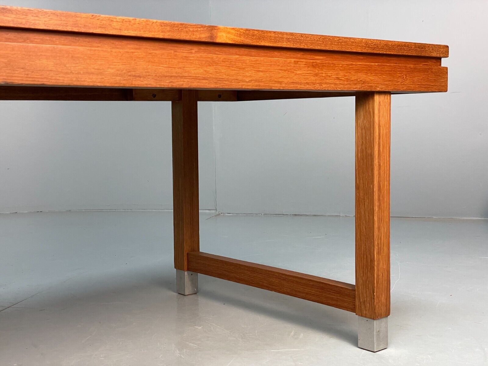 Midcentury Danish Teak Rectangular Coffee Table With Metal Feet EB8672 MWOO - UKDK FURNITURE