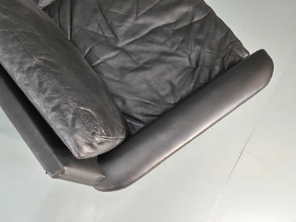 Vintage 3 Seat Sofa 1960s Danish Black Leather Mid Century Modern EB11384 M3SS14