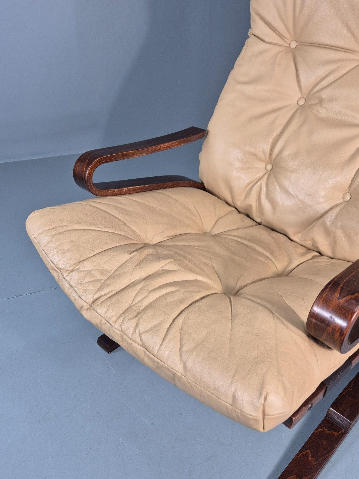 Vintage Leather Bentwood Armchair  Midcentury Norway Skyline Retro EB9912 MBEN14