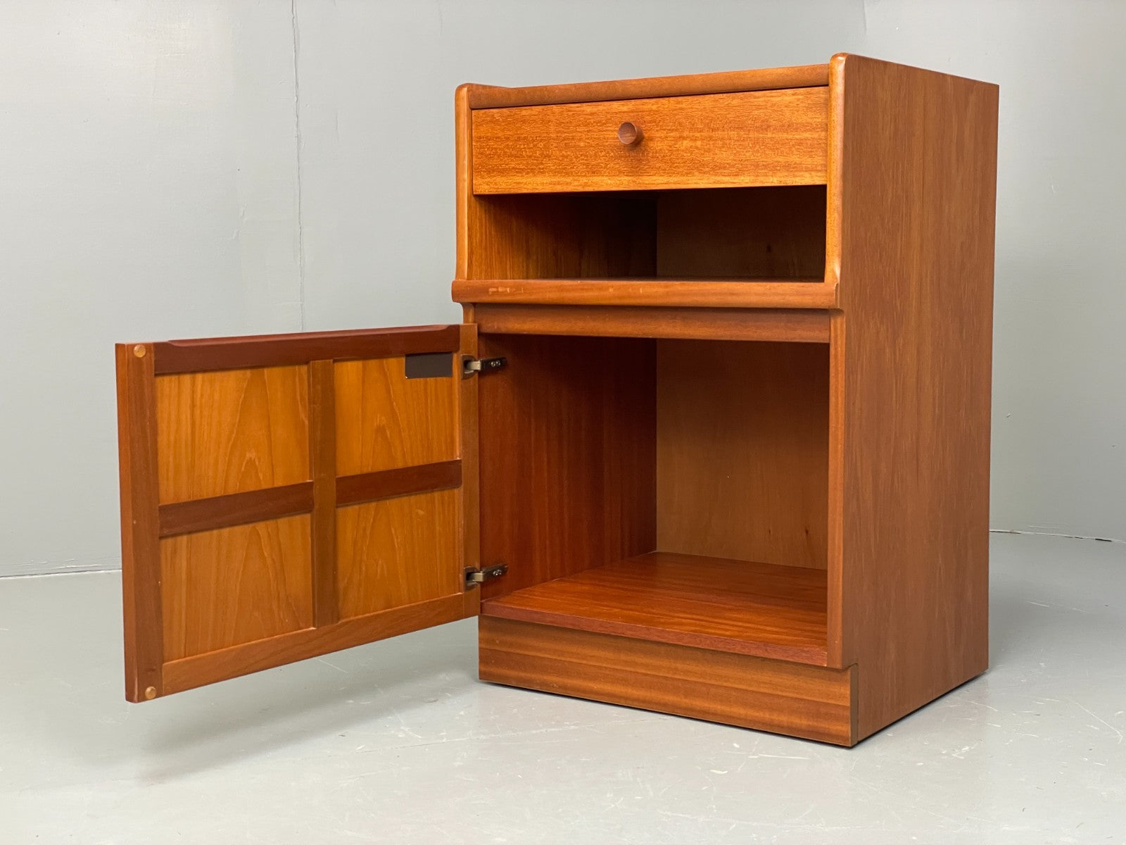 Vintage Nathan Bedside Cabinet Teak 1970s Retro Squares Design EB11557 MWOO1