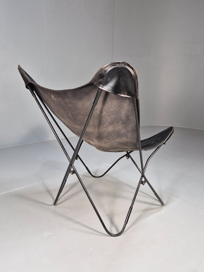 Vintage Black Leather Butterfly Chair 1970s Vintage Retro. EB9320 MNOR - UKDK FURNITURE