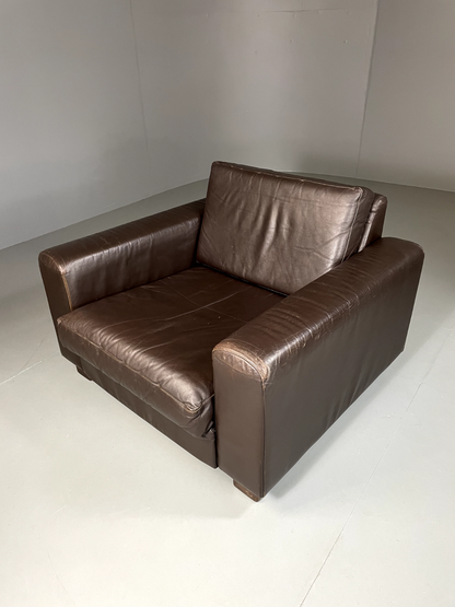 Danish Leather Lounge Chair Vintage 1970s Retro MCM EB5406 MNOR10