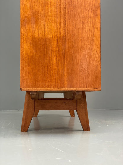 Vintage Teak Bookcase Retro 1960s Glazed Unit By Gibbs Furniture EB9776 MWOO - UKDK FURNITURE