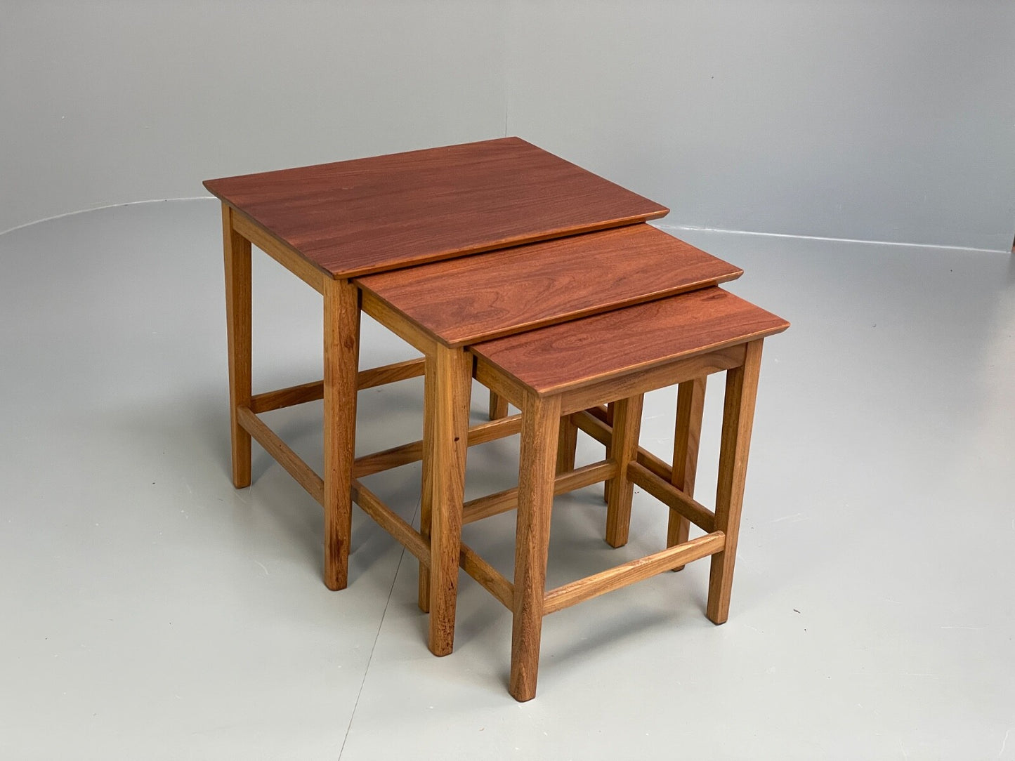 Vintage Solid Teak Nesting Tables Mid Century EB9755 MWOO - UKDK FURNITURE
