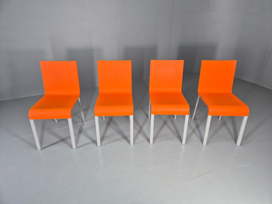 4 Orange Vitra Chairs By Maarten Van Severen Model .03 1990s EB11732 MDIN1