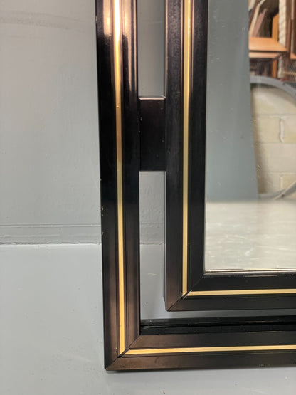 Vintage Pierre Vandel Mirror Wall Hanging Black Gold 1970s French EB11803 MWOO6