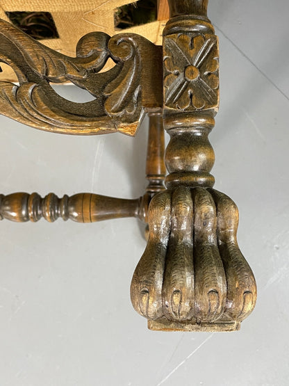 Vintage Danish Lounge Chair Cream Cotton Oak Frame Antique Style EB6917 VNOR13