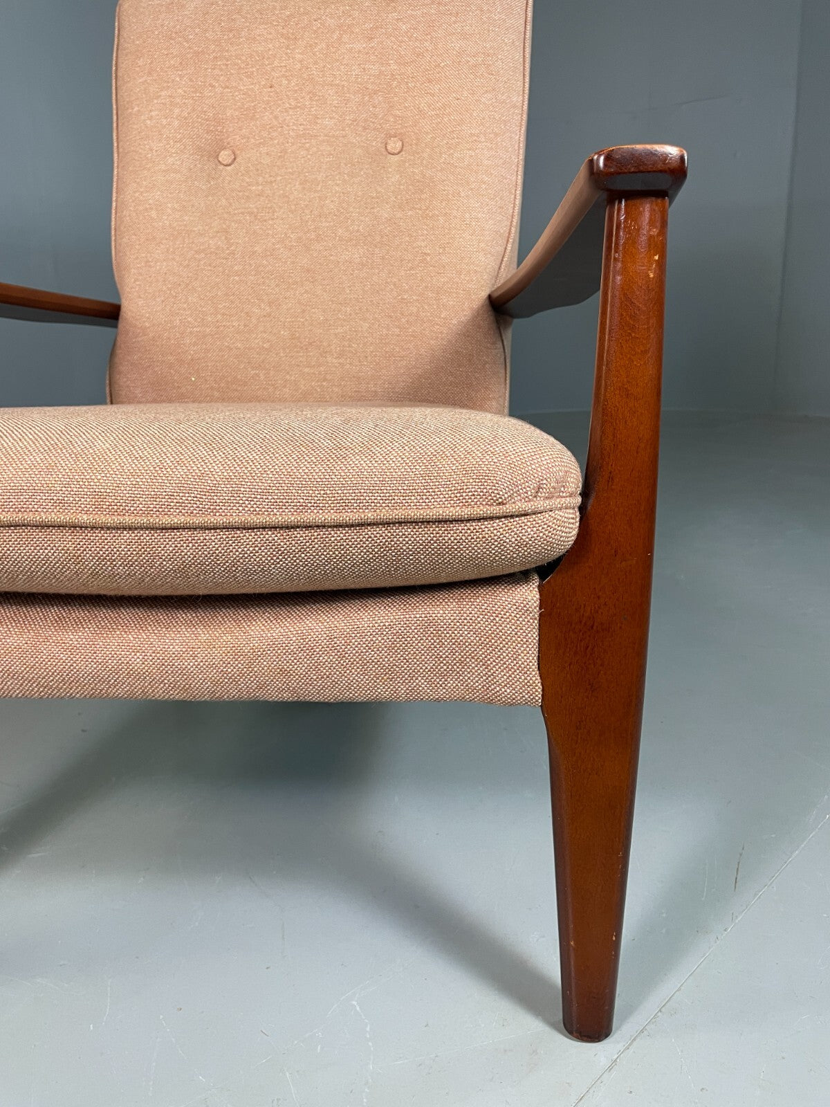 Vintage Lounge Chair Beech Frame Pink Parker Knoll Retro MCM EB6977 MNOR14