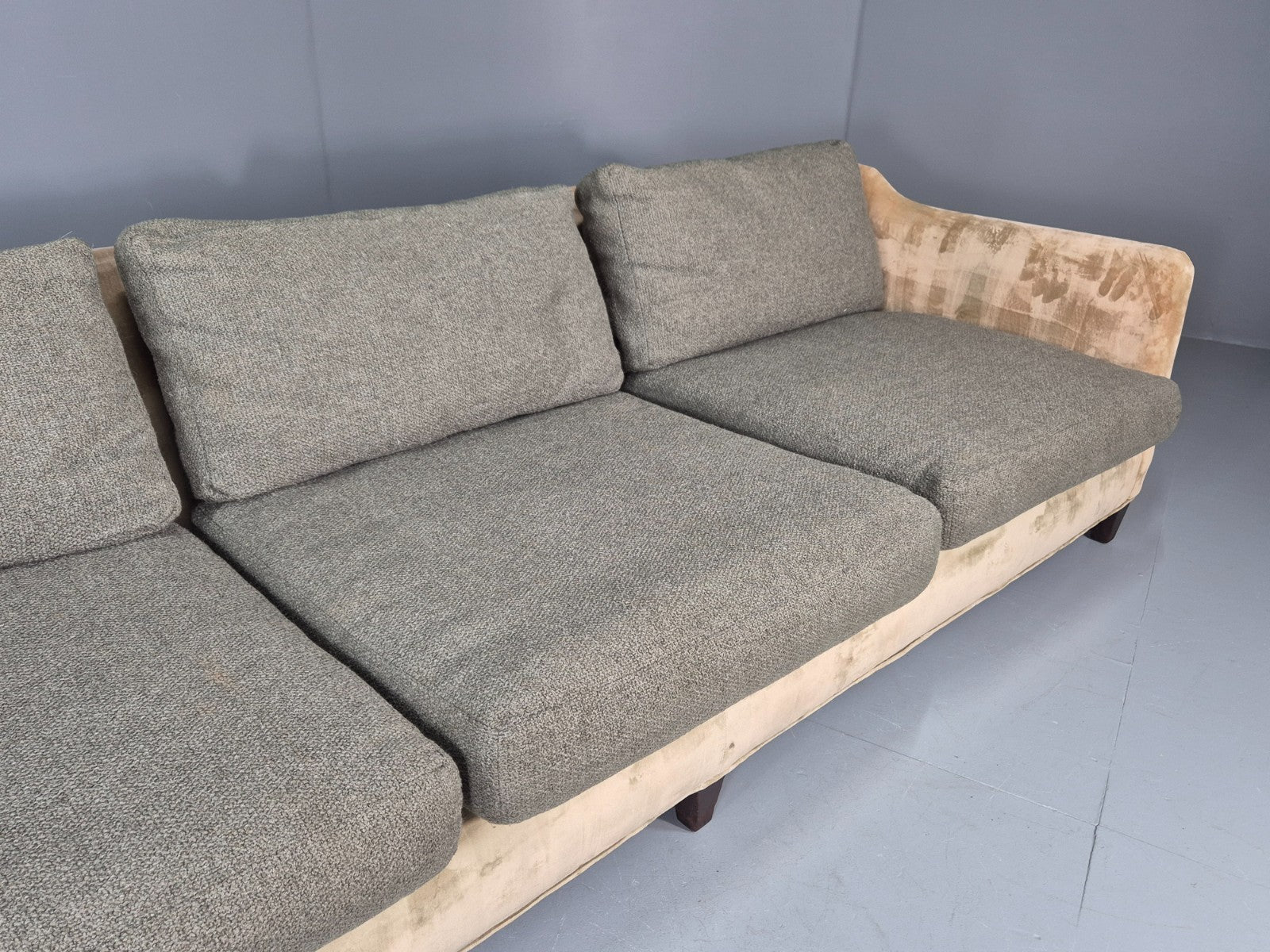 Vintage 4 Seater Settee Velvet and Wool Upholstery Modern Design EB11669 M4SS3