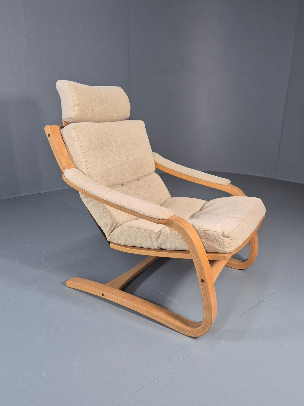 Vintage Danish Bentwood Lounge Chair Cantilever Design 1970s Retro EB11373 MBEN4