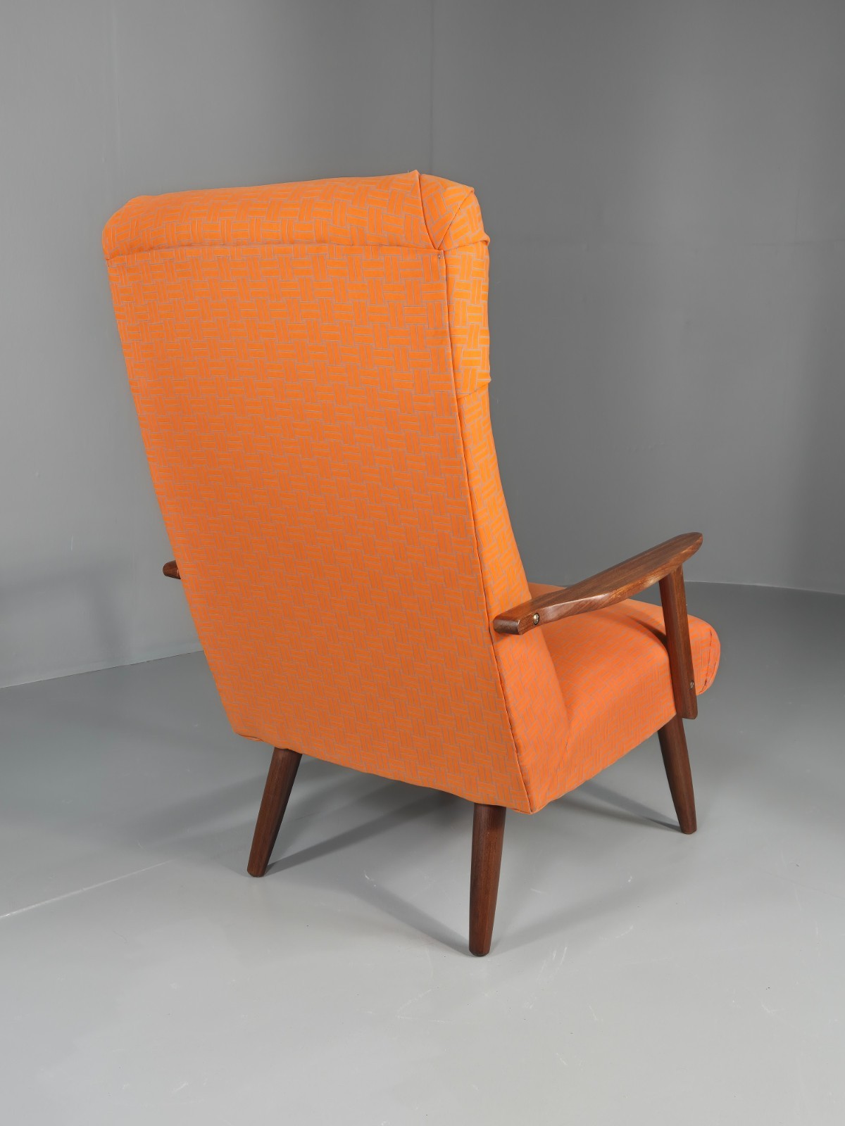 Vintage Danish Lounge Chair Teak Frame Mid Century New Upholstery EB8210 MNOR13