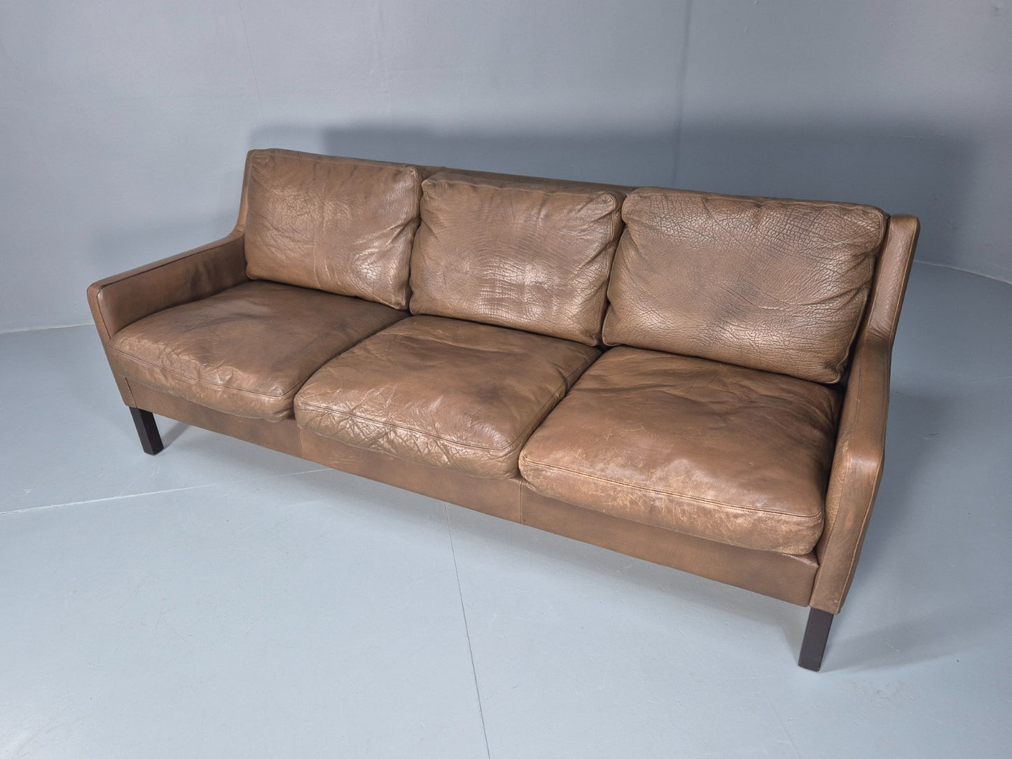 1970s Three Seater Danish Settee Vintage Mogensen Style Leather MCM EB10634 M3SS6