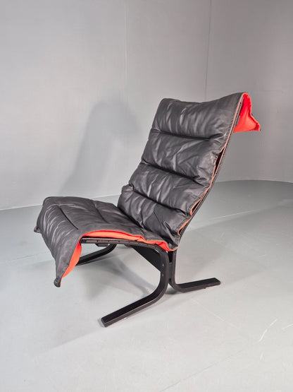 Mid Century Siesta Lounge Chair 1980s Vintage Norway Westnofa Retro EB9907 MBEN0