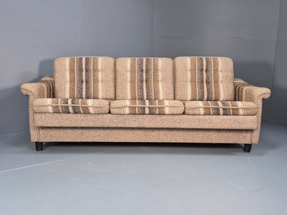 Vintage Danish 1970s Sofa Bed Wool Stripe Retro MCM EB9590 M4SS - UKDK FURNITURE