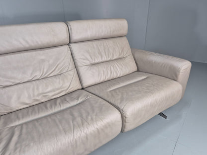 Stressless Stella 2 Seat Settee In Grey Leather Modern Ekornes EB11474 MDIN3